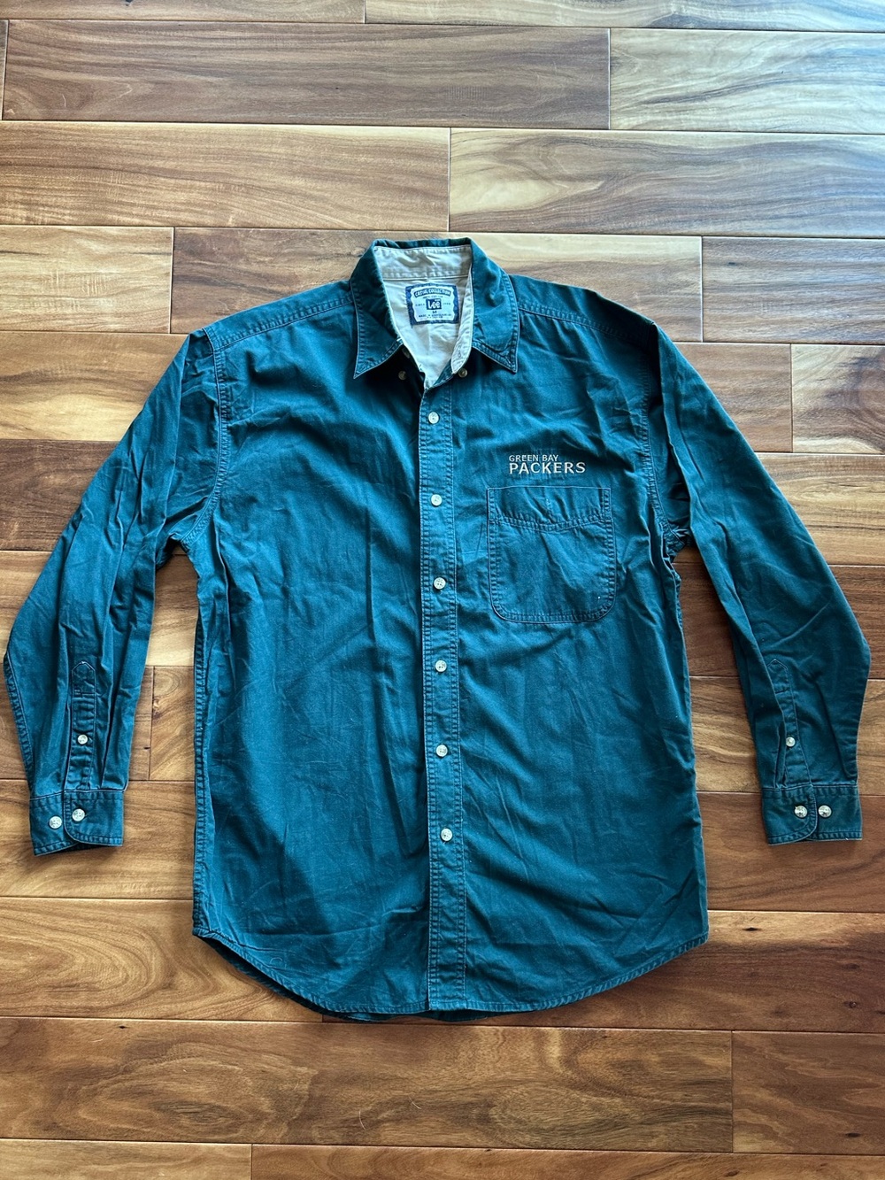 Lee Vintage Green Bay Packers Button-Down Shirt size Medium